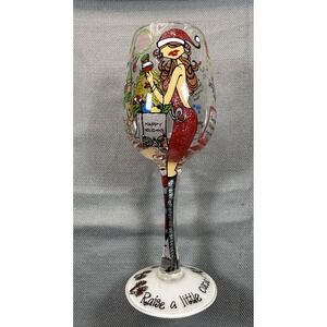 Bottoms Up Santa All I Want Wine Glass